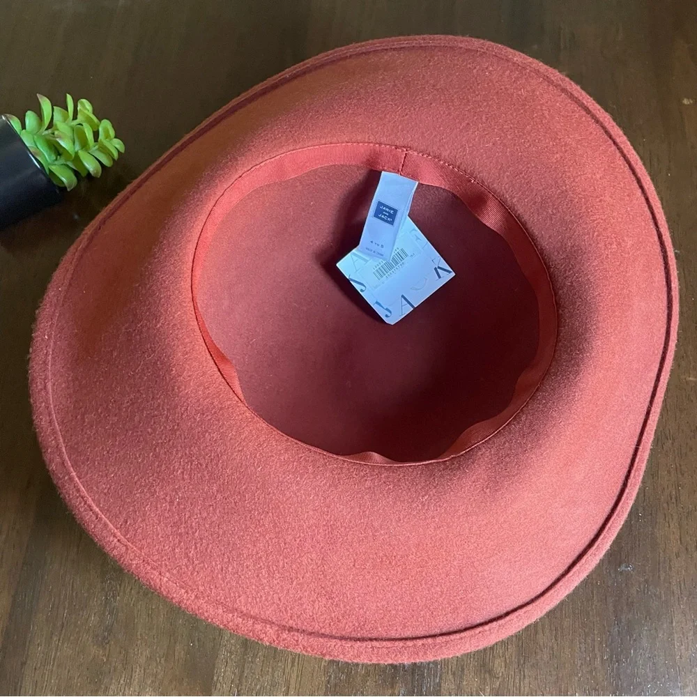 JANIE AND JACK Wool Felt Rust Wide Brim Hat 4-5 Yrs NWT